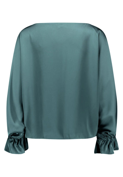 Vera Mont Cloudy Sky Women Satin Blouse with Batwing Sleeves SKU: 0426-4262_5056 Image 05