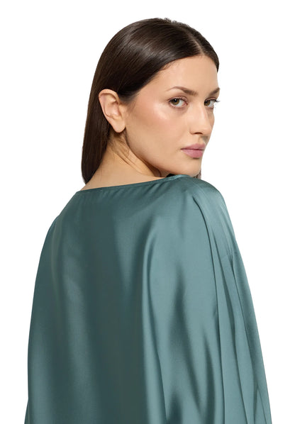Vera Mont Cloudy Sky Women Satin Blouse with Batwing Sleeves SKU: 0426-4262_5056 Image 07