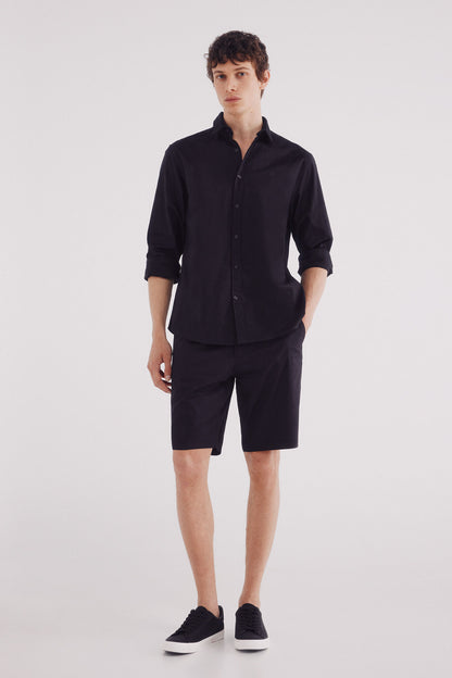 Springfield_Black_Lightweight Comfort Fit Bermuda Shorts_0432177_01_01