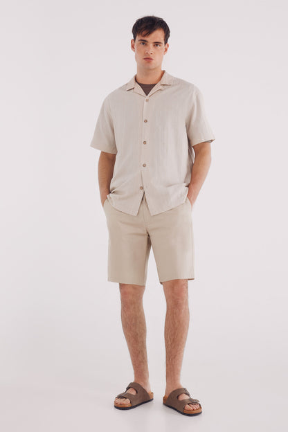 Springfield_Beige_Lightweight Comfort Fit Bermuda Shorts_0432177_37_01
