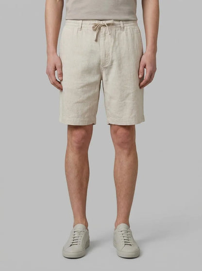 Springfield Beige Men Linen Comfort Slim Fit Bermuda Shorts SKU: 0433667_51 Image 00