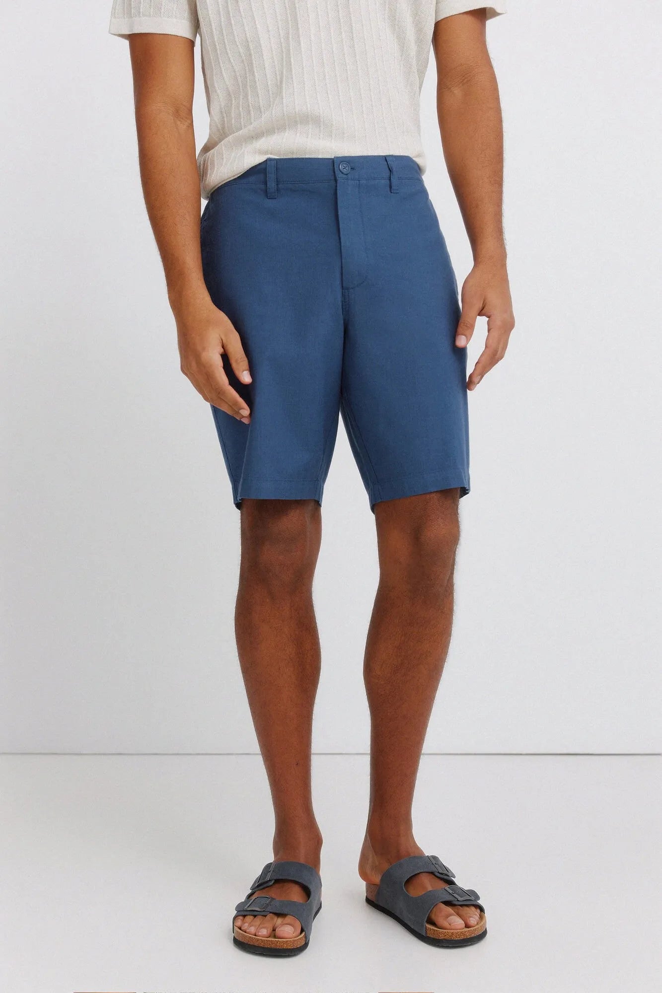 Springfield Blue Men Structured Bermuda Shorts SKU: 0433670_11 Image 02