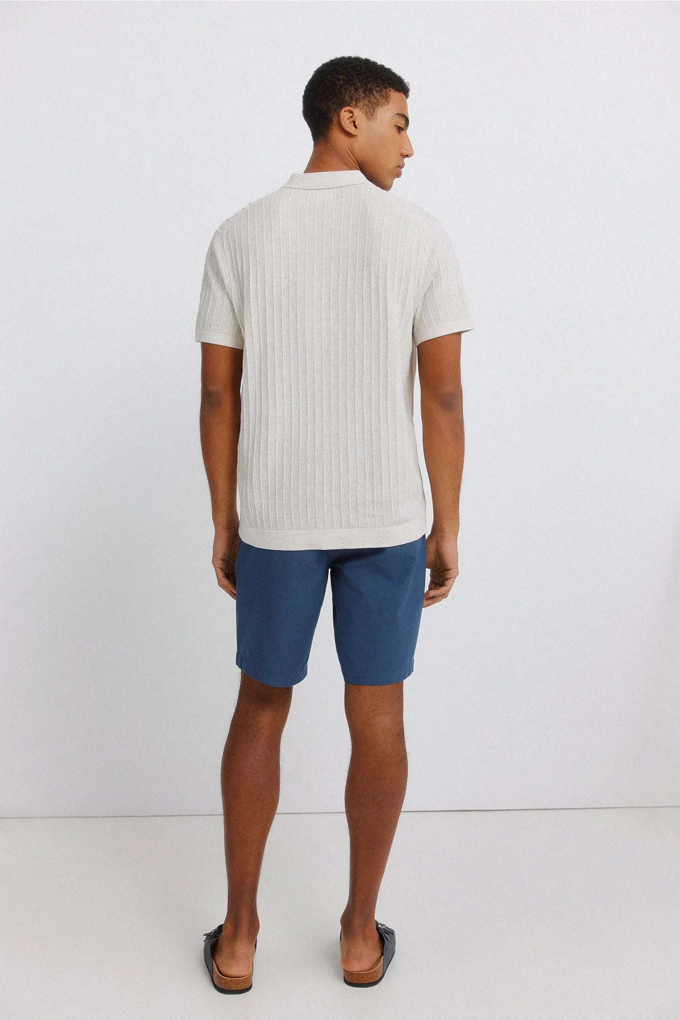 Springfield Blue Men Structured Bermuda Shorts SKU: 0433670_11 Image 03
