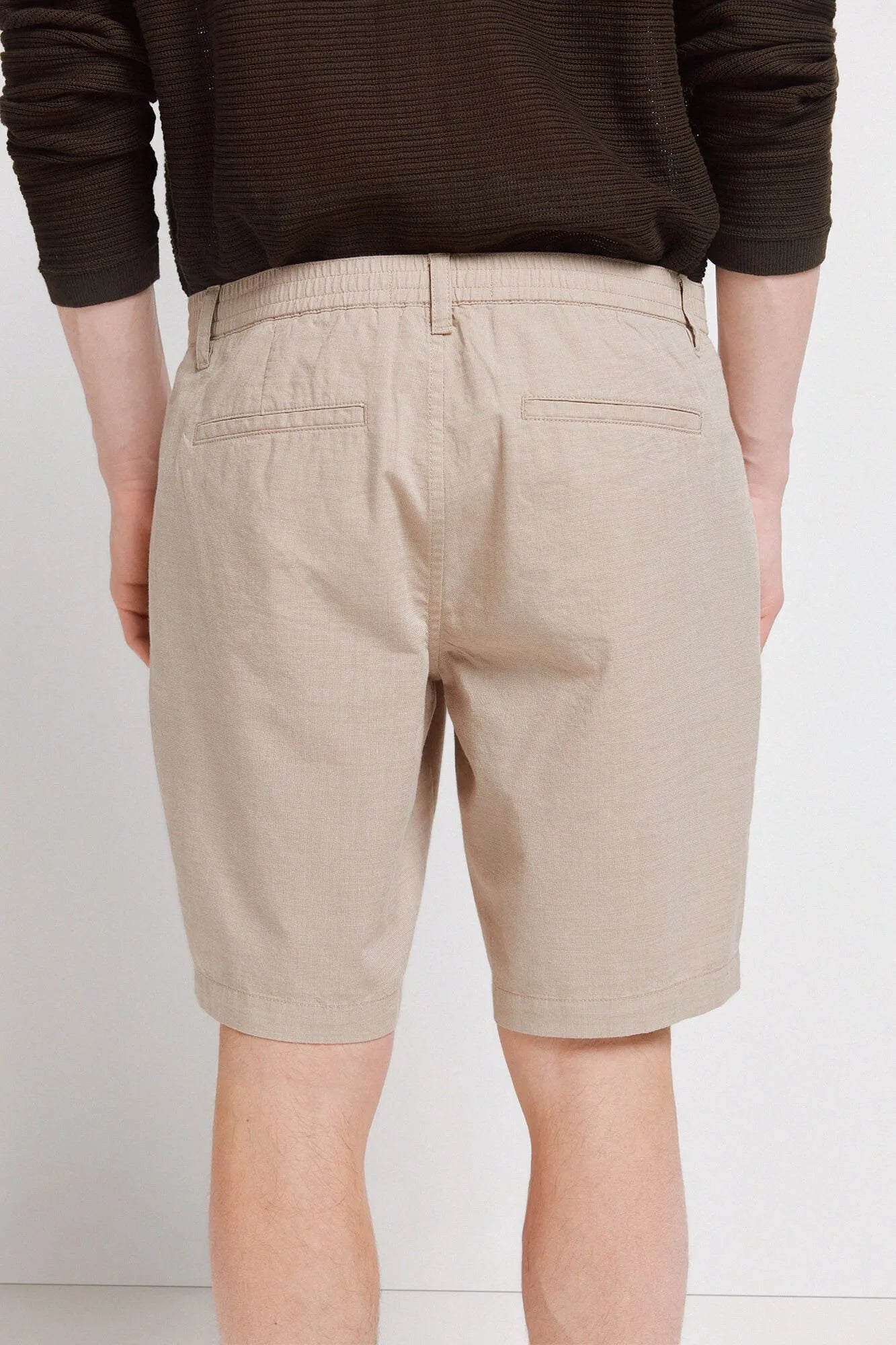 Springfield Beige Men Structured Bermuda Shorts SKU: 0433670_51 Image 04