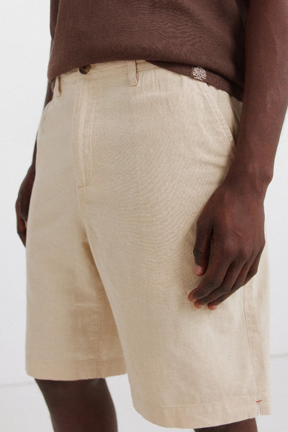 Springfield Beige Men Linen Relaxed Fit Bermuda Shorts SKU: 0433675_50 Image 05