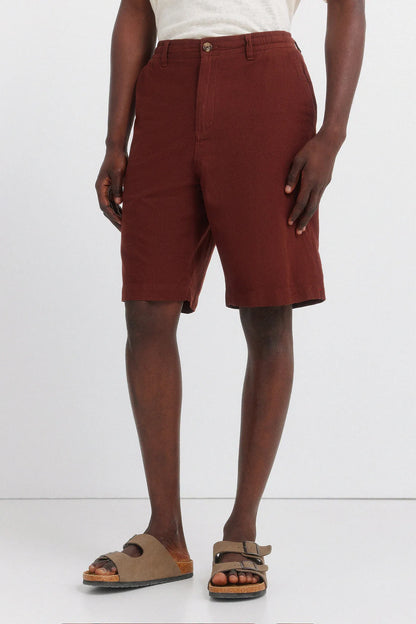 Springfield Red Men Linen Relaxed Fit Bermuda Shorts SKU: 0433675_66 Image 02