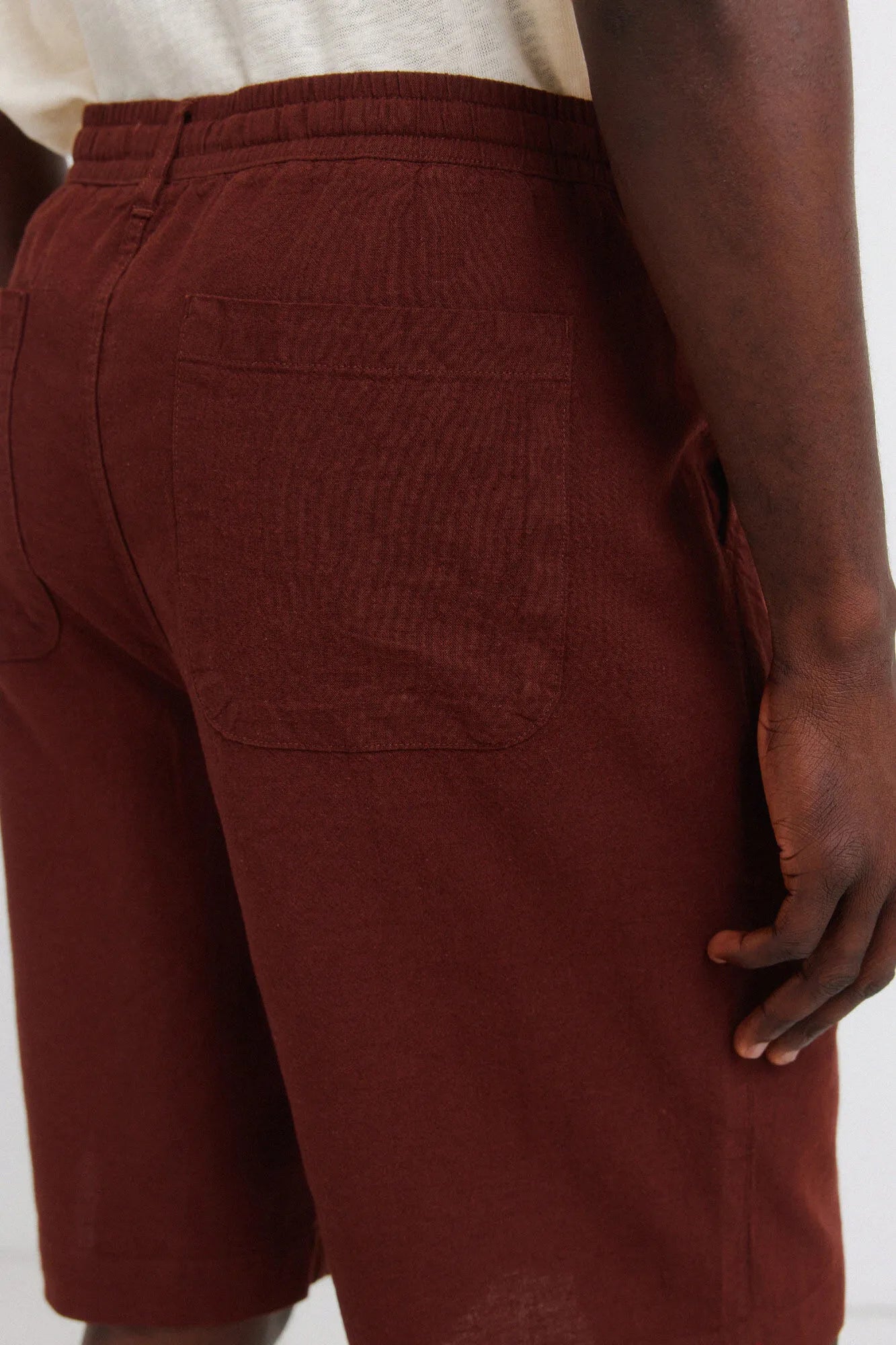 Springfield Red Men Linen Relaxed Fit Bermuda Shorts SKU: 0433675_66 Image 05