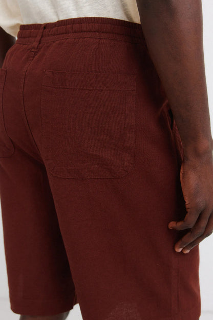 Springfield Red Men Linen Relaxed Fit Bermuda Shorts SKU: 0433675_66 Image 05
