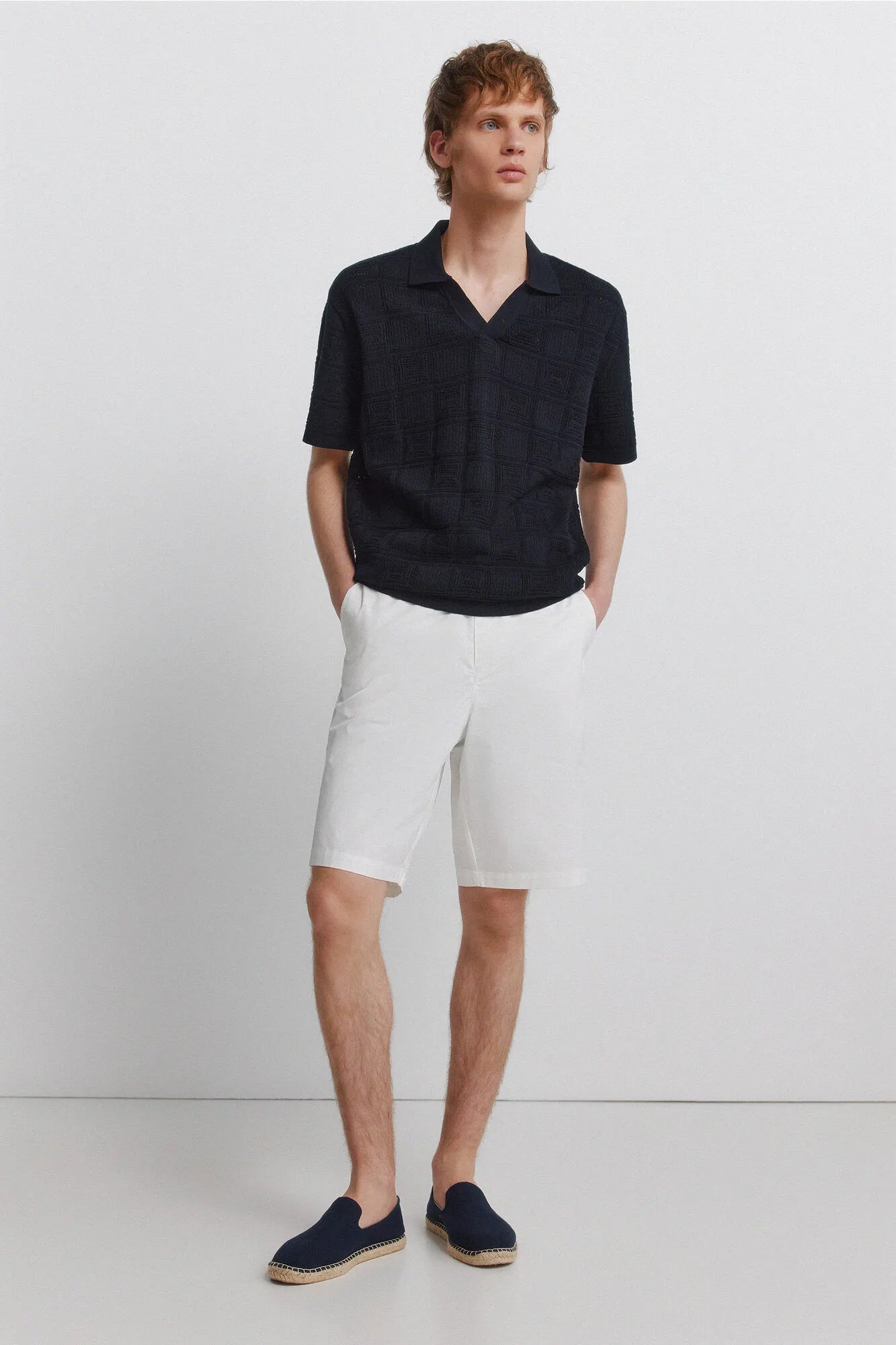 Springfield White Men Relaxed Fit Cotton Bermuda Shorts SKU: 0433681_96 Image 01