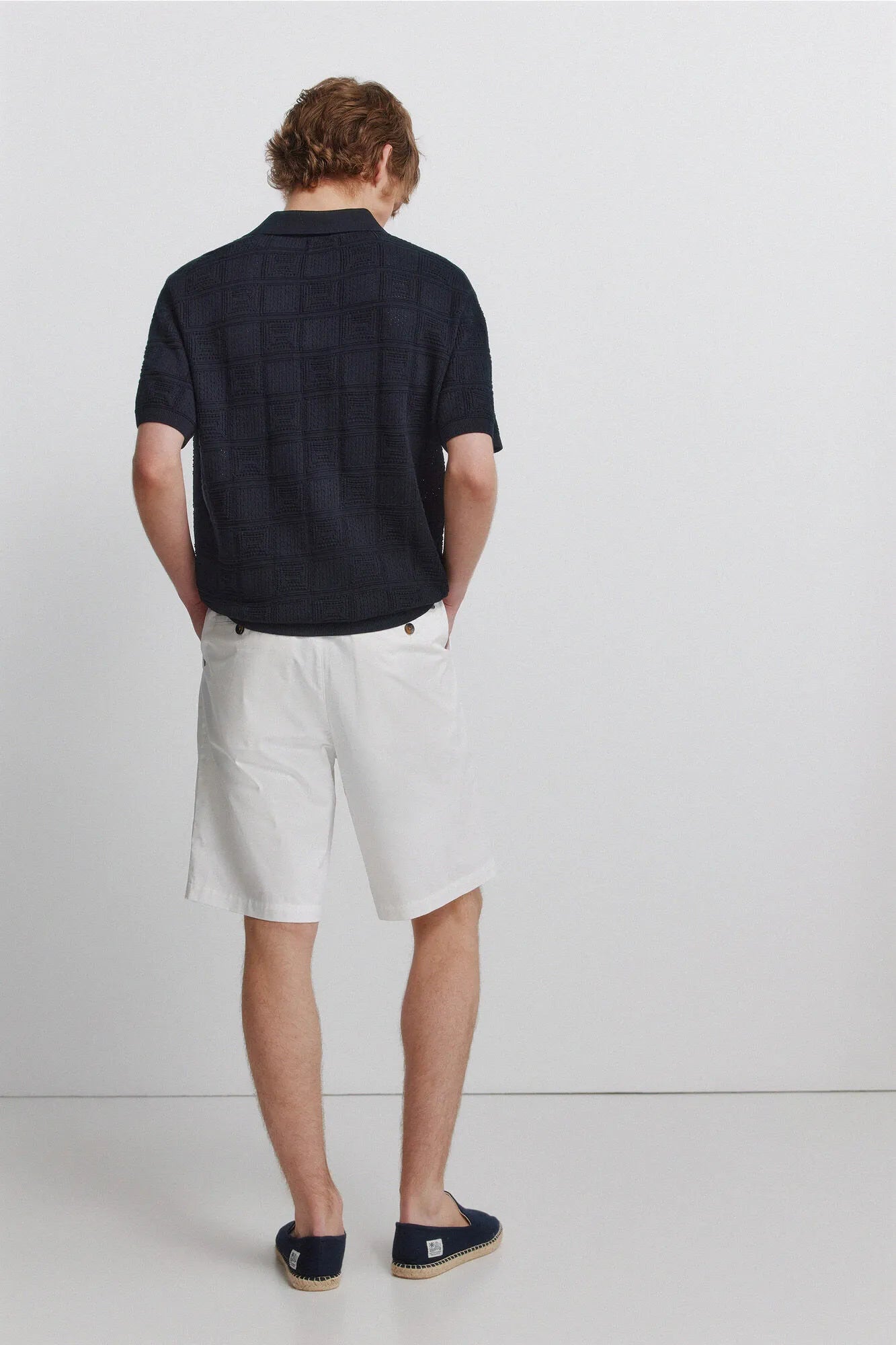 Springfield White Men Relaxed Fit Cotton Bermuda Shorts SKU: 0433681_96 Image 05