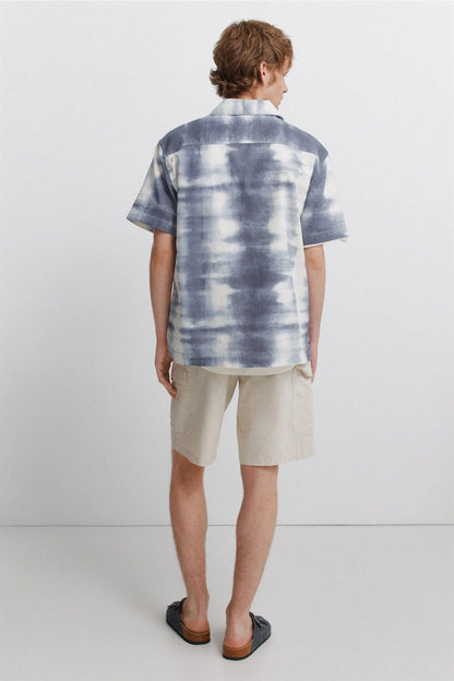 Springfield White Men Linen Cargo Comfort Fit Bermuda Shorts SKU: 0433682_97 Image 04