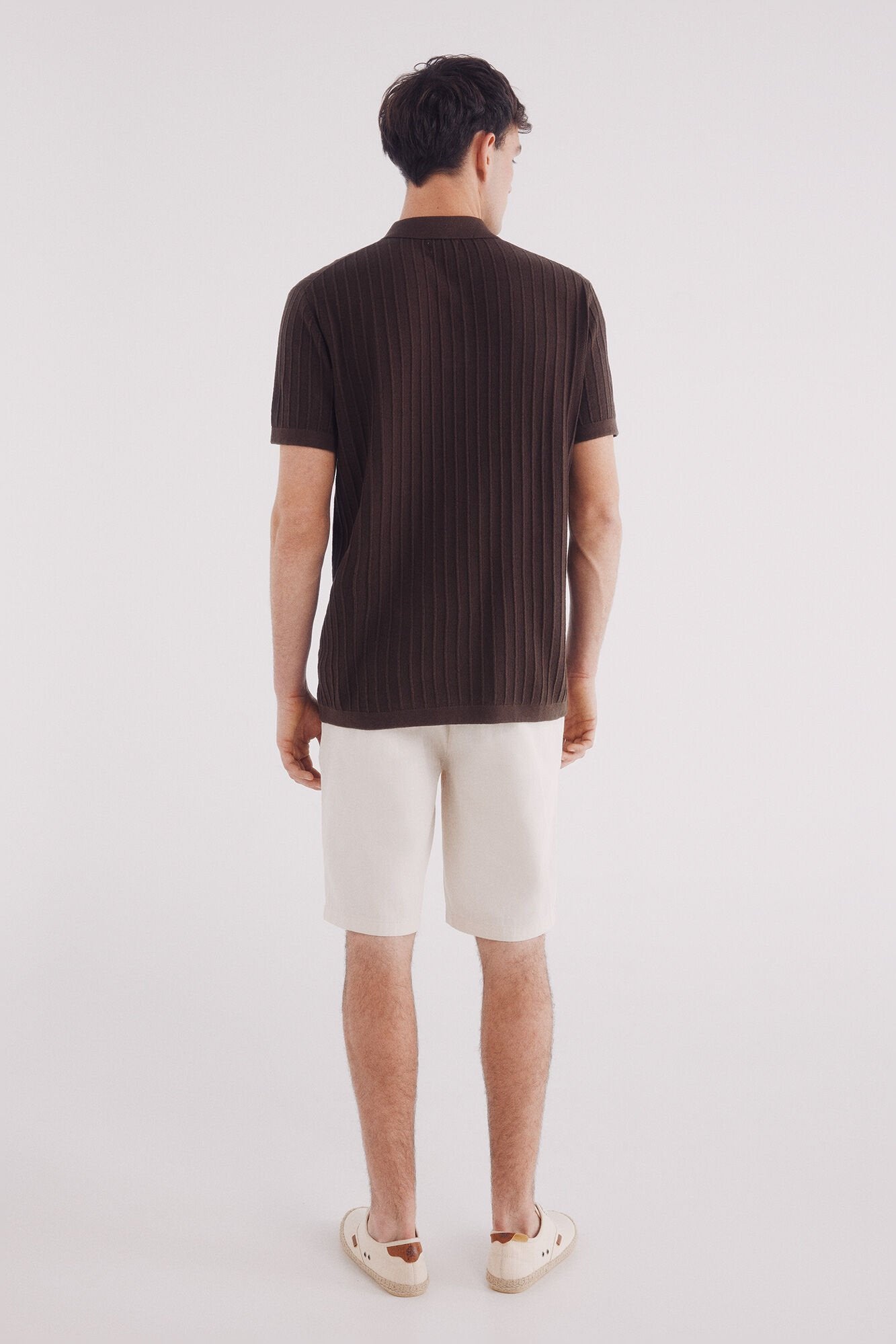 Springfield_Slim Fit Cotton Herringbone Bermuda Herringbone_0439945_97_05