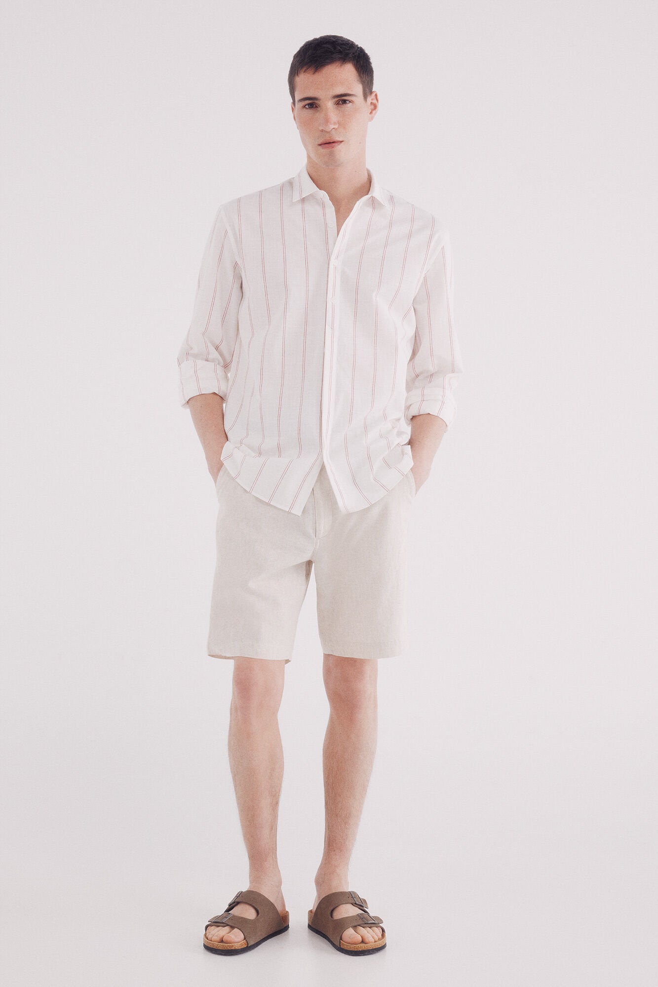 Springfield_Slim Fit Linen Bermuda Shorts_0439946_97_01