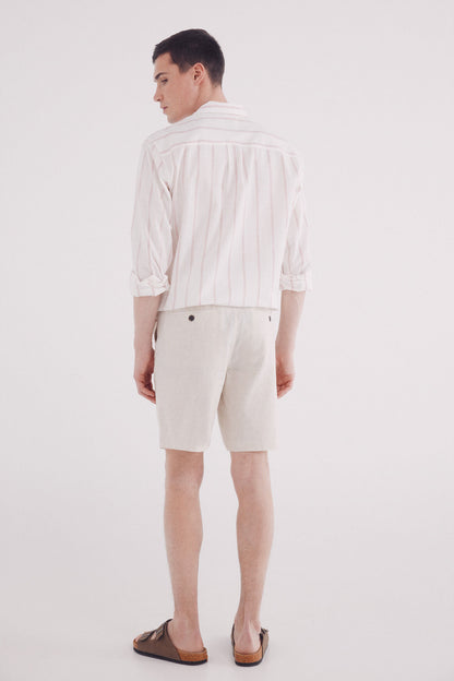 Springfield_Slim Fit Linen Bermuda Shorts_0439946_97_04