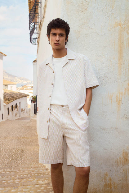 Springfield_Relaxed Fit Seersucker Bermuda Shorts_0439957_51_01