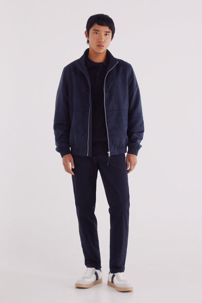 Springfield_Blue_Faux Suede Jacket_0482284_11_03