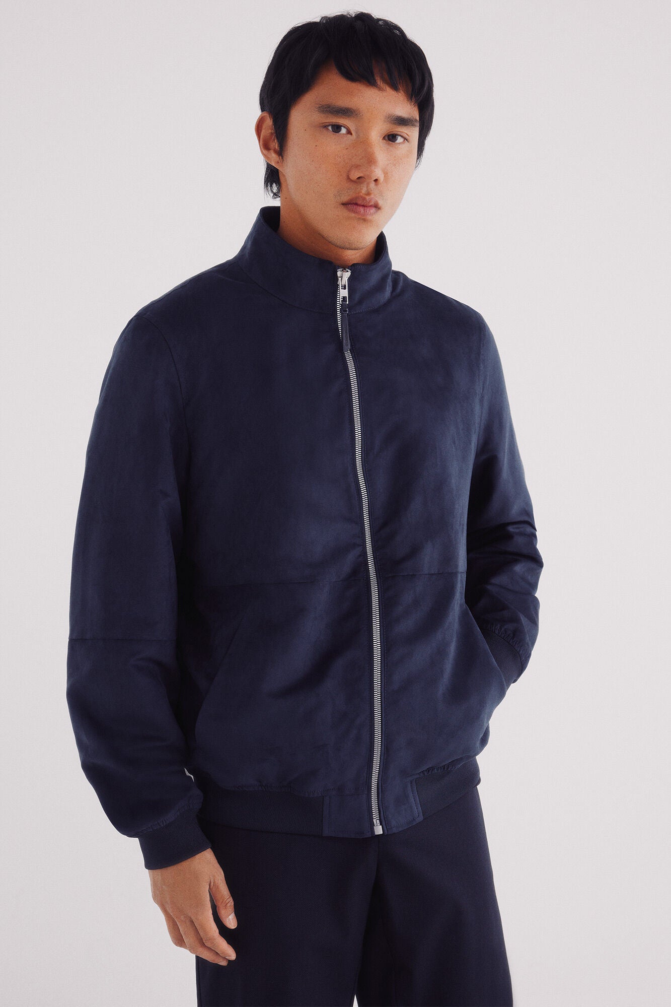 Springfield_Blue_Faux Suede Jacket_0482284_11_05