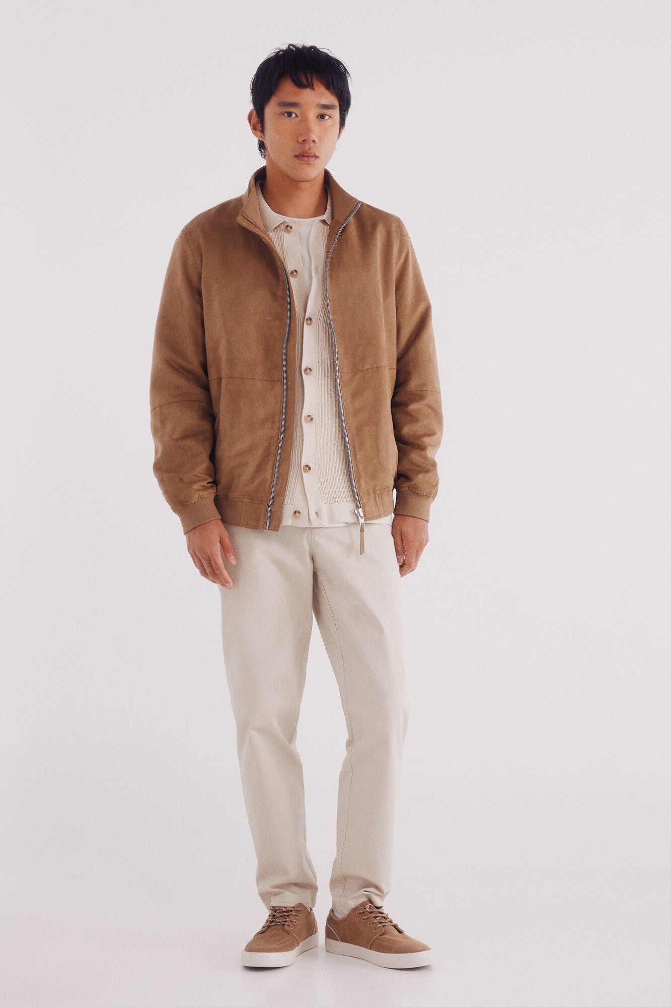 Springfield_Beige_Faux Suede Jacket_0482284_54_02