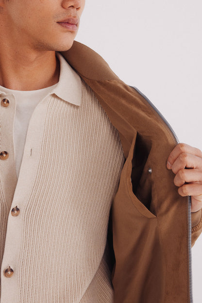 Springfield_Beige_Faux Suede Jacket_0482284_54_04