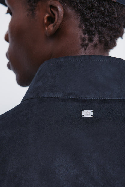 Springfield_Dark Blue_Suede Effect Quilted Jacket_0482291_11_06