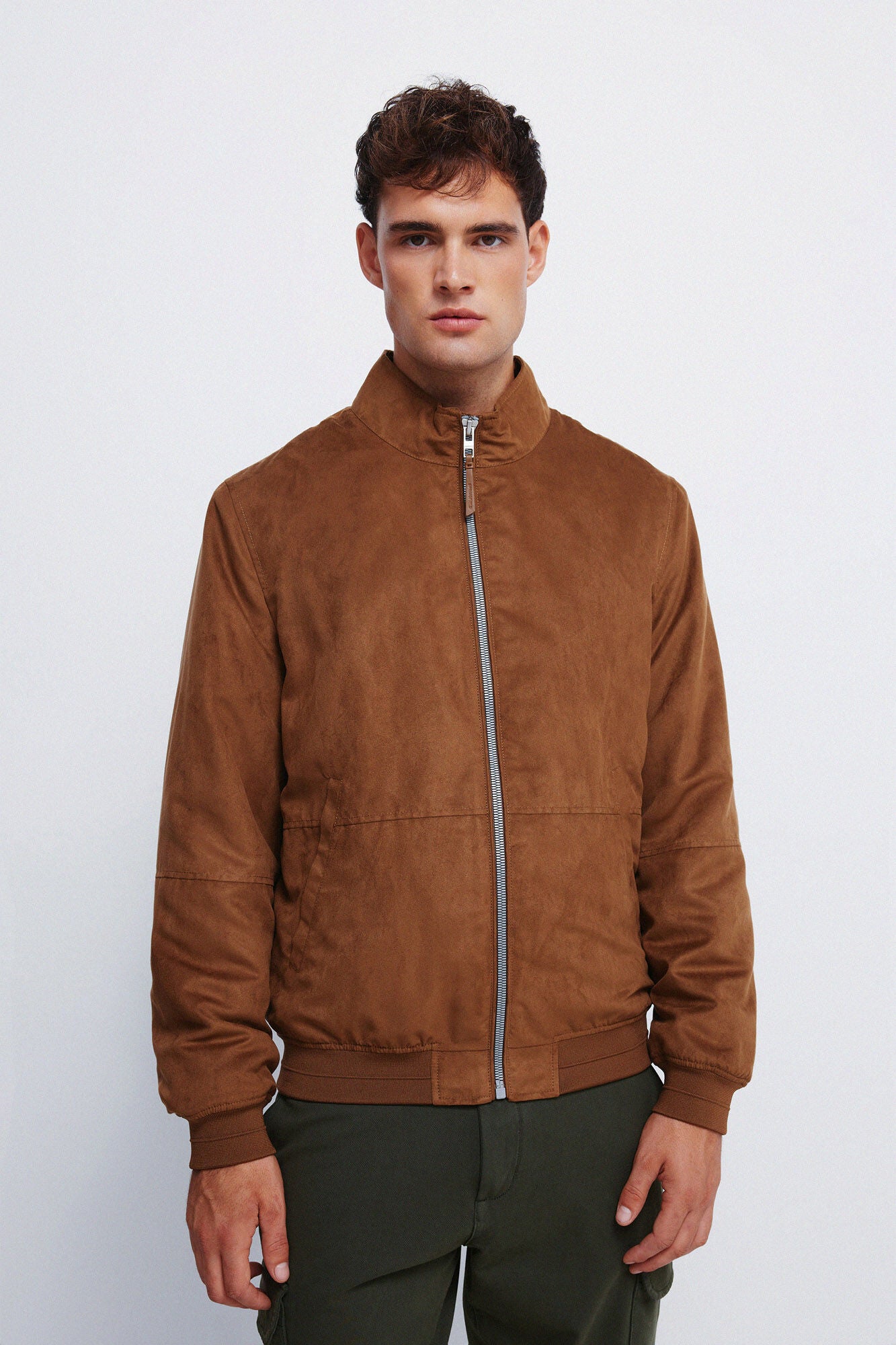 Springfield_Brown_Suede Effect Quilted Jacket_0482291_55_04
