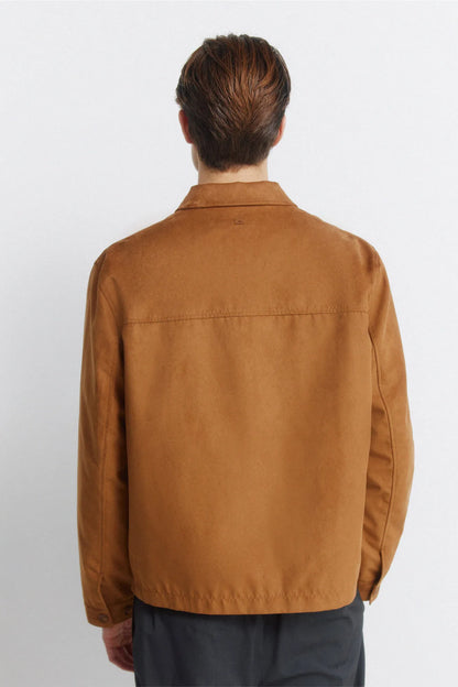 Springfield Brown Men Faux Suede Overshirt SKU: 0483150_33 Image 05