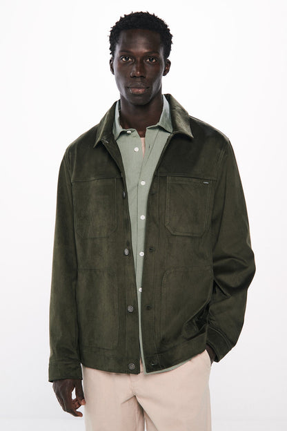 Springfield_Faux Leather Overshirt_0489247_90_01