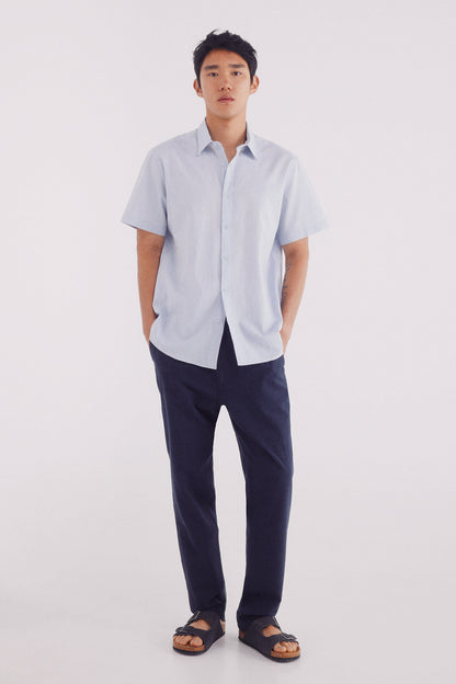 Springfield_Linen Shirt with Short Sleeves_0549131_18_04
