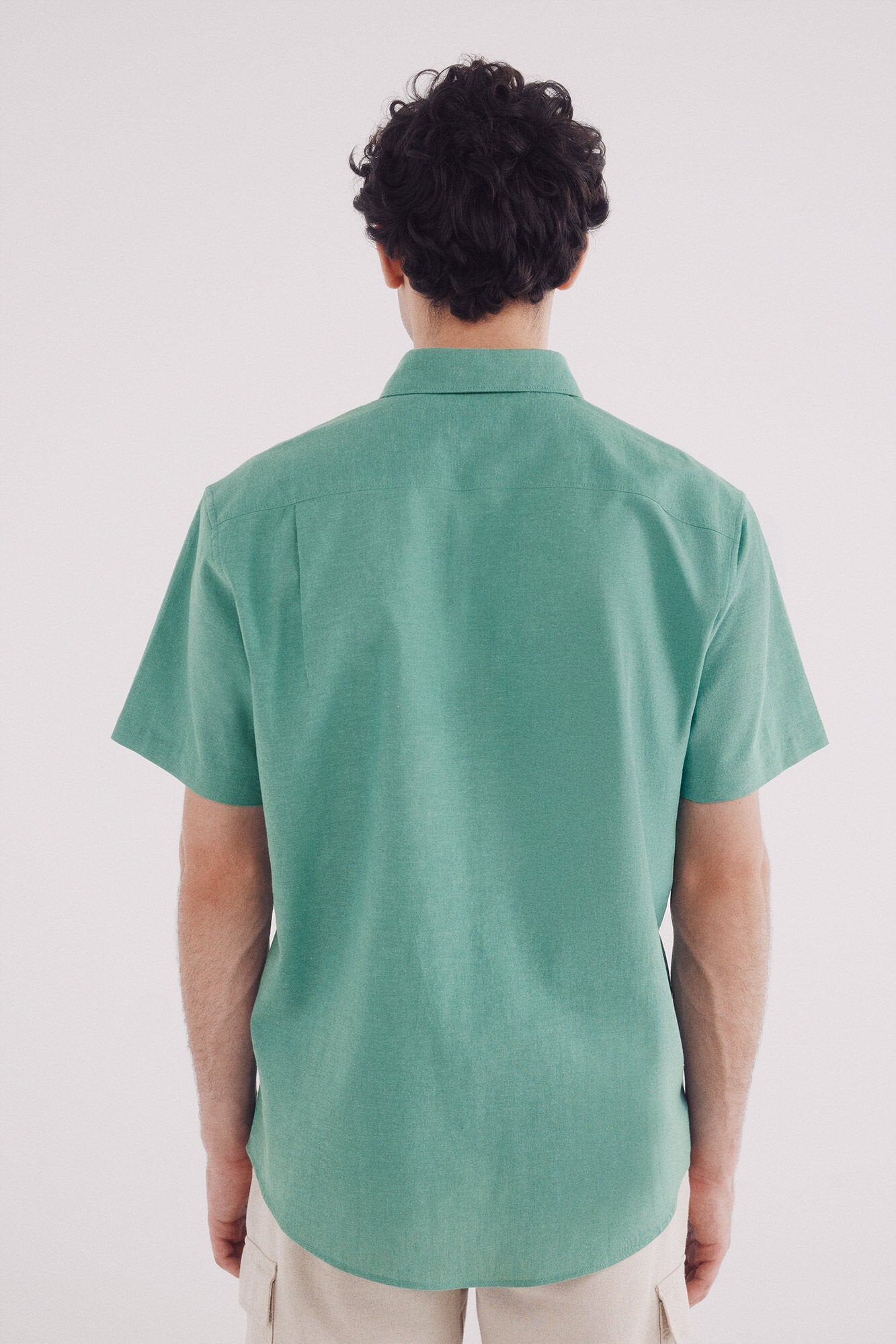 Springfield_Linen Shirt with Short Sleeves_0549131_25_04