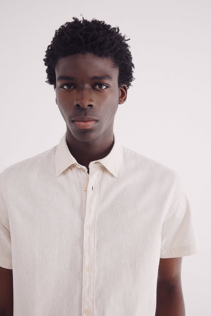 Springfield_Linen Shirt with Short Sleeves_0549131_51_02