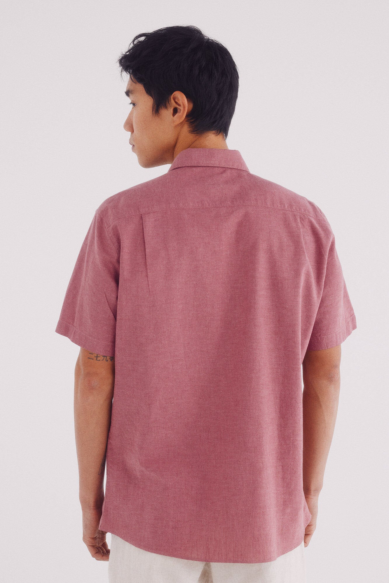 Springfield_Linen Shirt with Short Sleeves_0549131_67_04