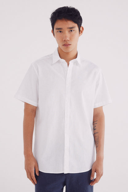 Springfield_Linen Shirt with Short Sleeves_0549131_99_01