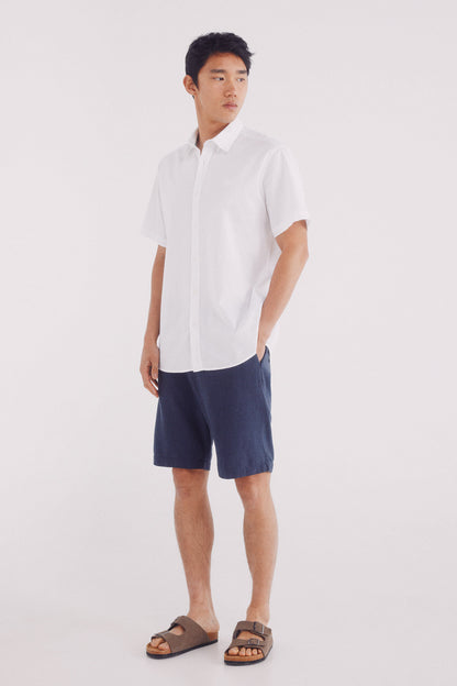 Springfield_Linen Shirt with Short Sleeves_0549131_99_02