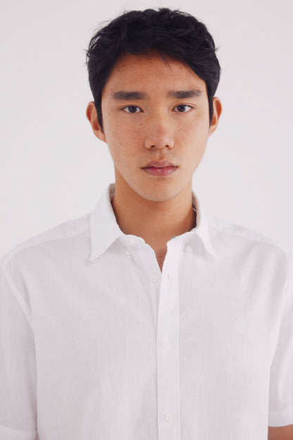 Springfield_Linen Shirt with Short Sleeves_0549131_99_03