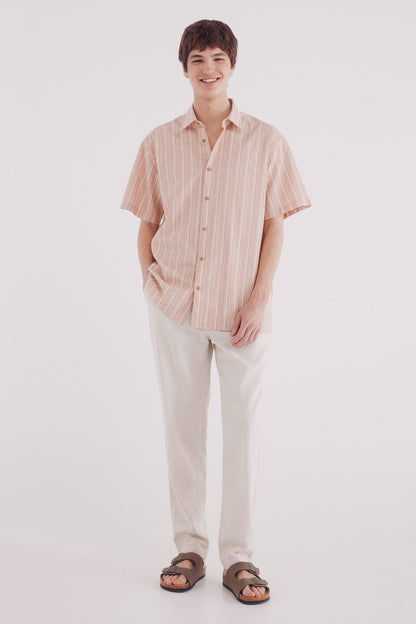 Springfield_Short Sleeve Linen Shirt with Pocket_0549133_65_04
