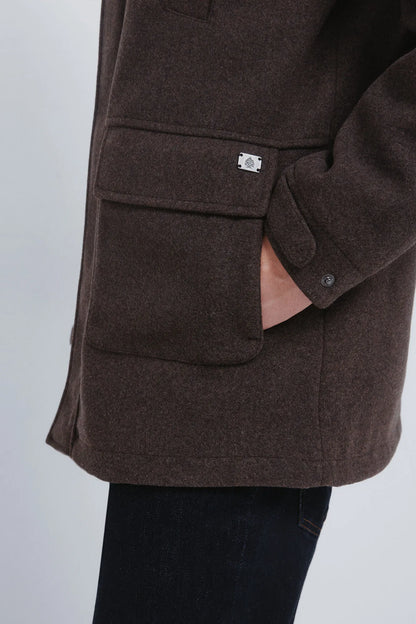 Springfield_Brown Print_Long Wool -Effect Parka_0582656_39_05