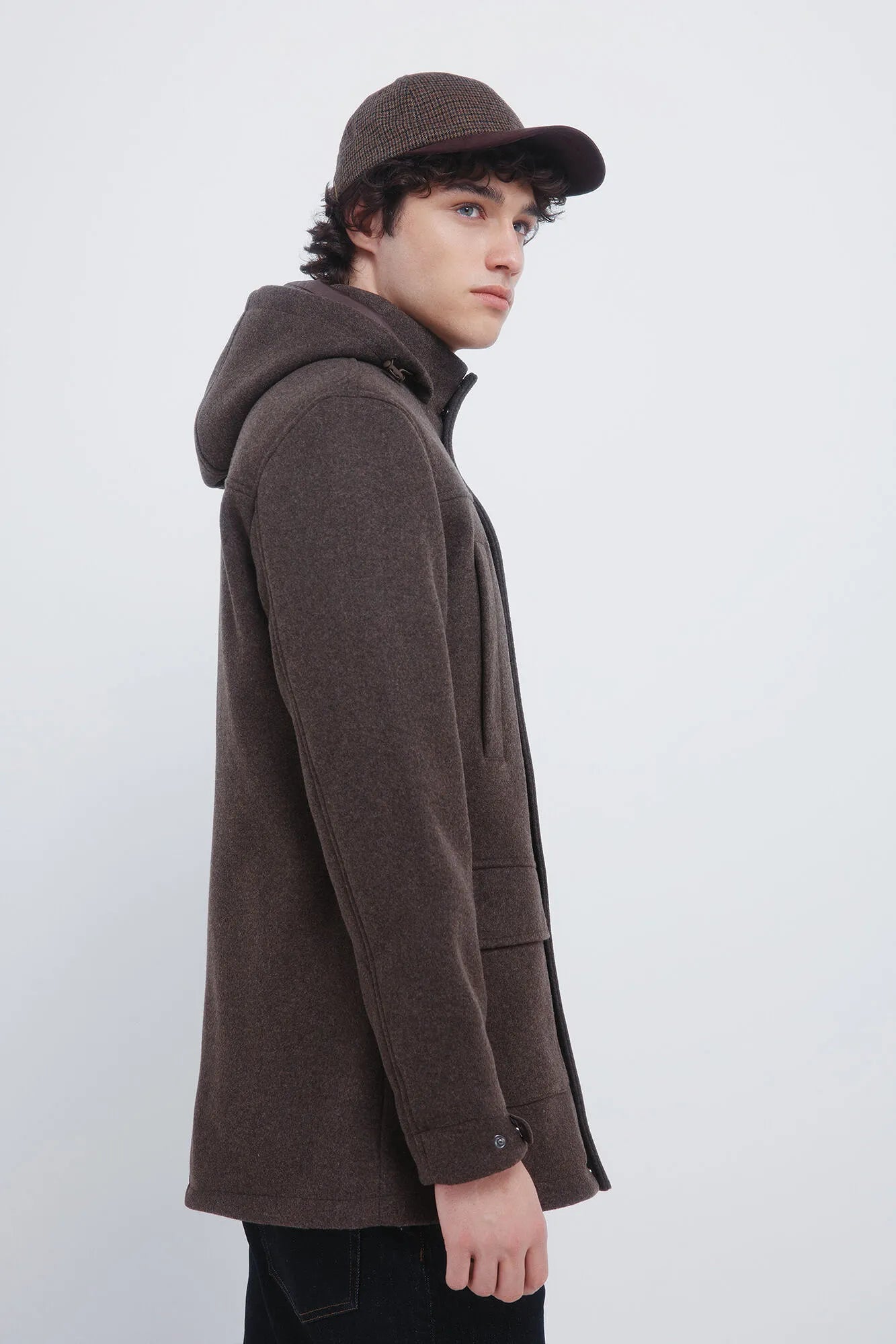 Springfield_Brown Print_Long Wool -Effect Parka_0582656_39_06