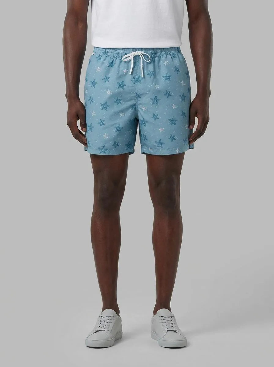 Springfield Blue Men Star Print Swimwear SKU: 0593911_83 Image 00
