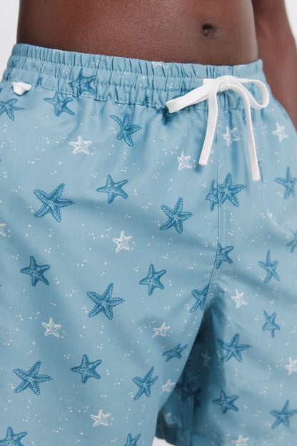 Springfield Blue Men Star Print Swimwear SKU: 0593911_83 Image 04