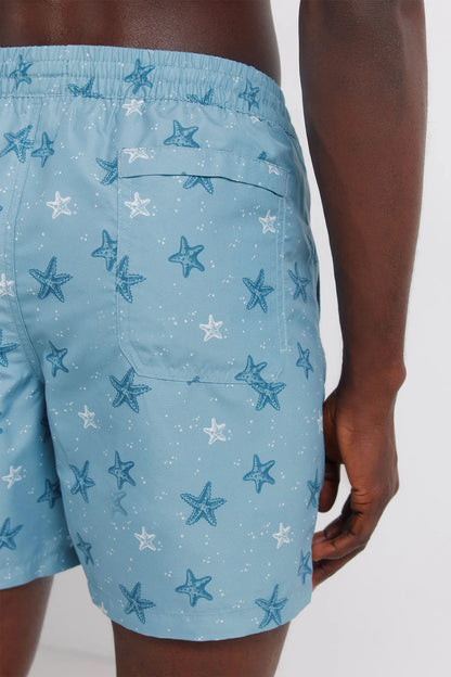 Springfield Blue Men Star Print Swimwear SKU: 0593911_83 Image 05
