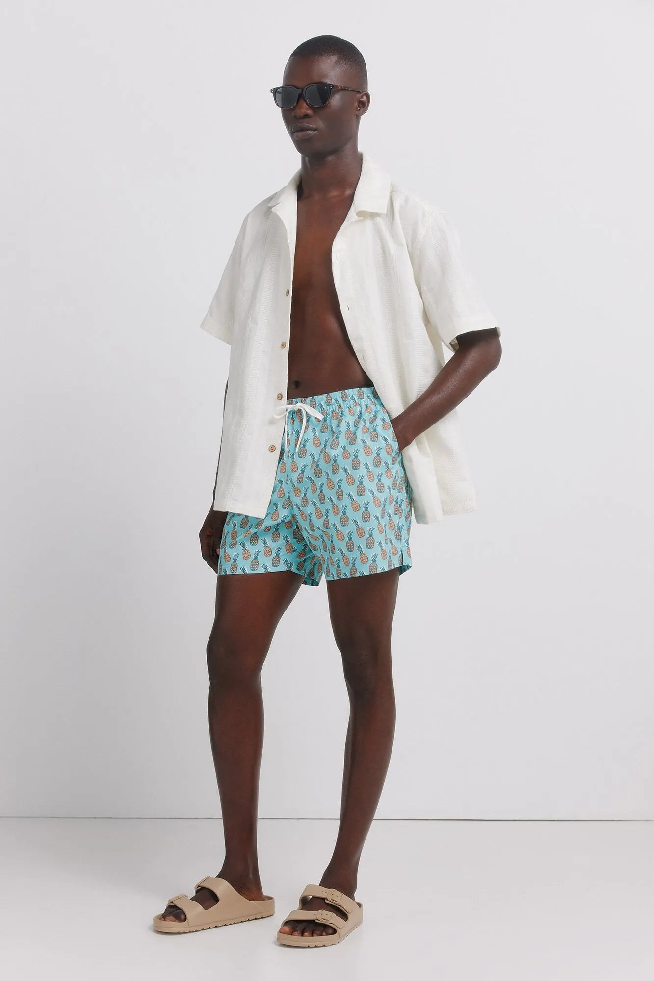 Springfield Blue Men Pineapple Print Swimwear SKU: 0593912_82 Image 01