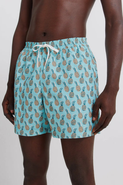 Springfield Blue Men Pineapple Print Swimwear SKU: 0593912_82 Image 02