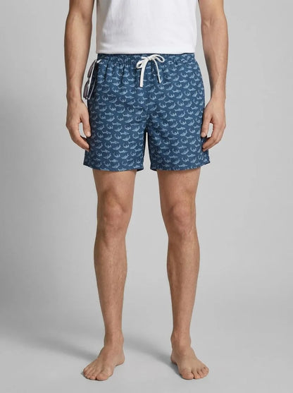 Springfield Blue Men Shark Print Swimwear SKU: 0593916_12 Image 00