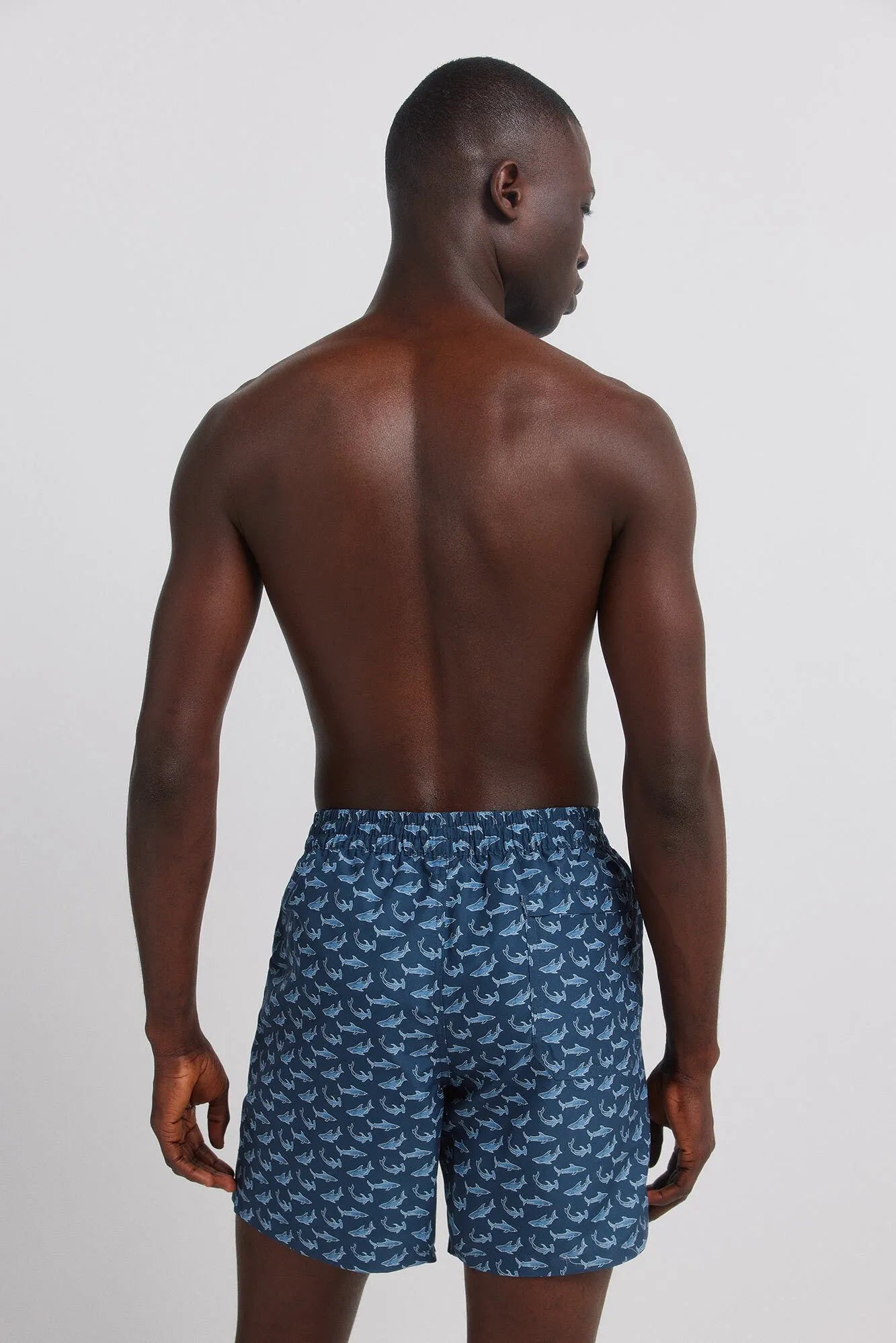 Springfield Blue Men Shark Print Swimwear SKU: 0593916_12 Image 05