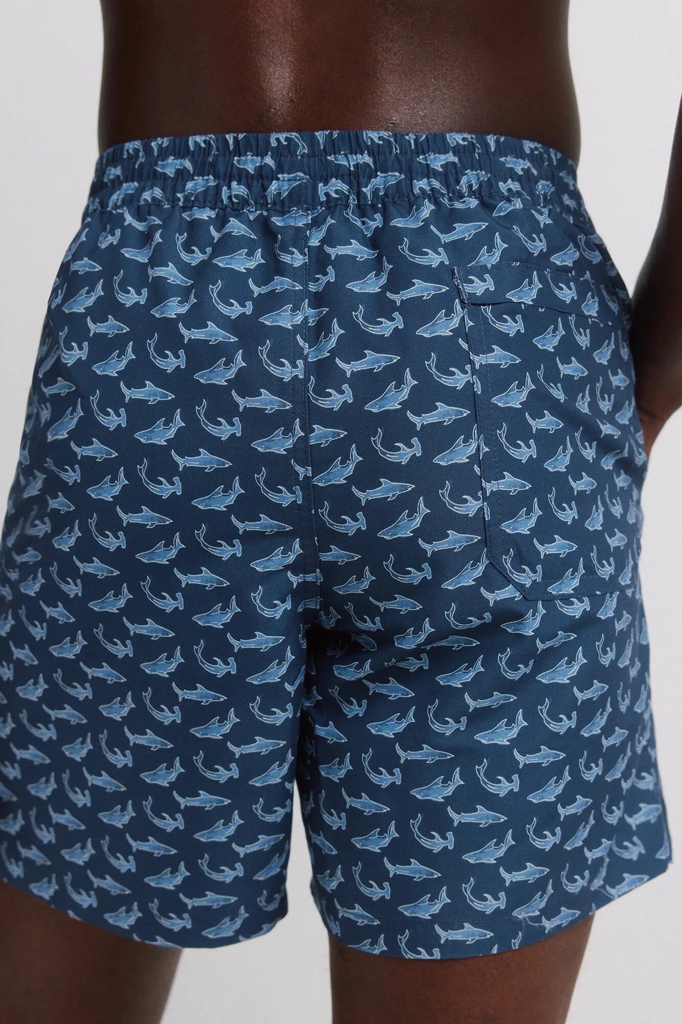 Springfield Blue Men Shark Print Swimwear SKU: 0593916_12 Image 06