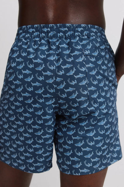 Springfield Blue Men Shark Print Swimwear SKU: 0593916_12 Image 06