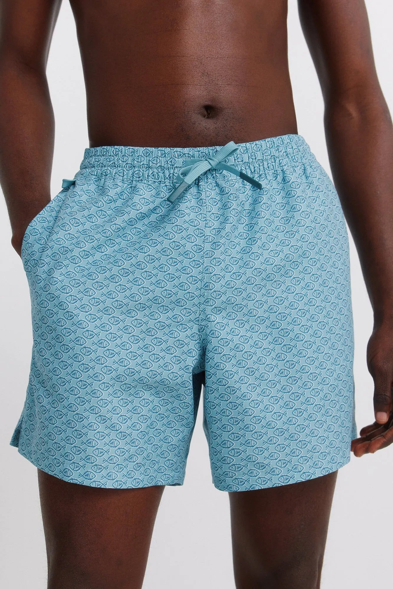 Springfield Blue Men Printed Fish Swimwear SKU: 0593920_82 Image 04
