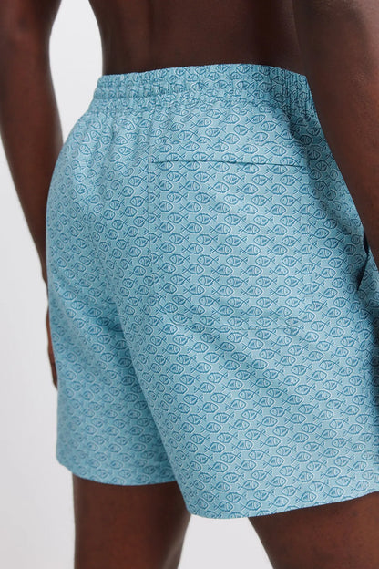 Springfield Blue Men Printed Fish Swimwear SKU: 0593920_82 Image 07