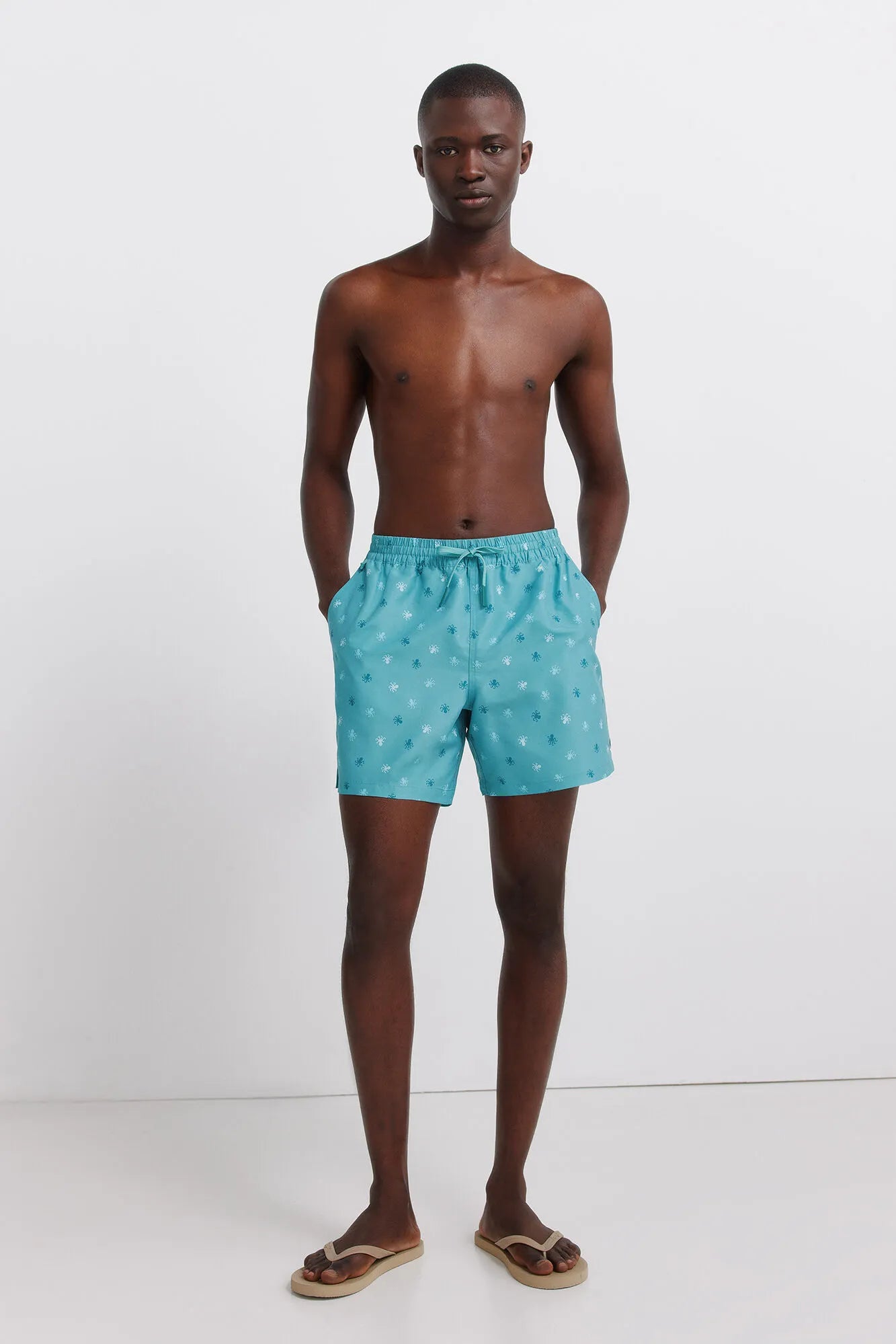Springfield Blue Men Octopus Print Swimwear SKU: 0593922_85 Image 01