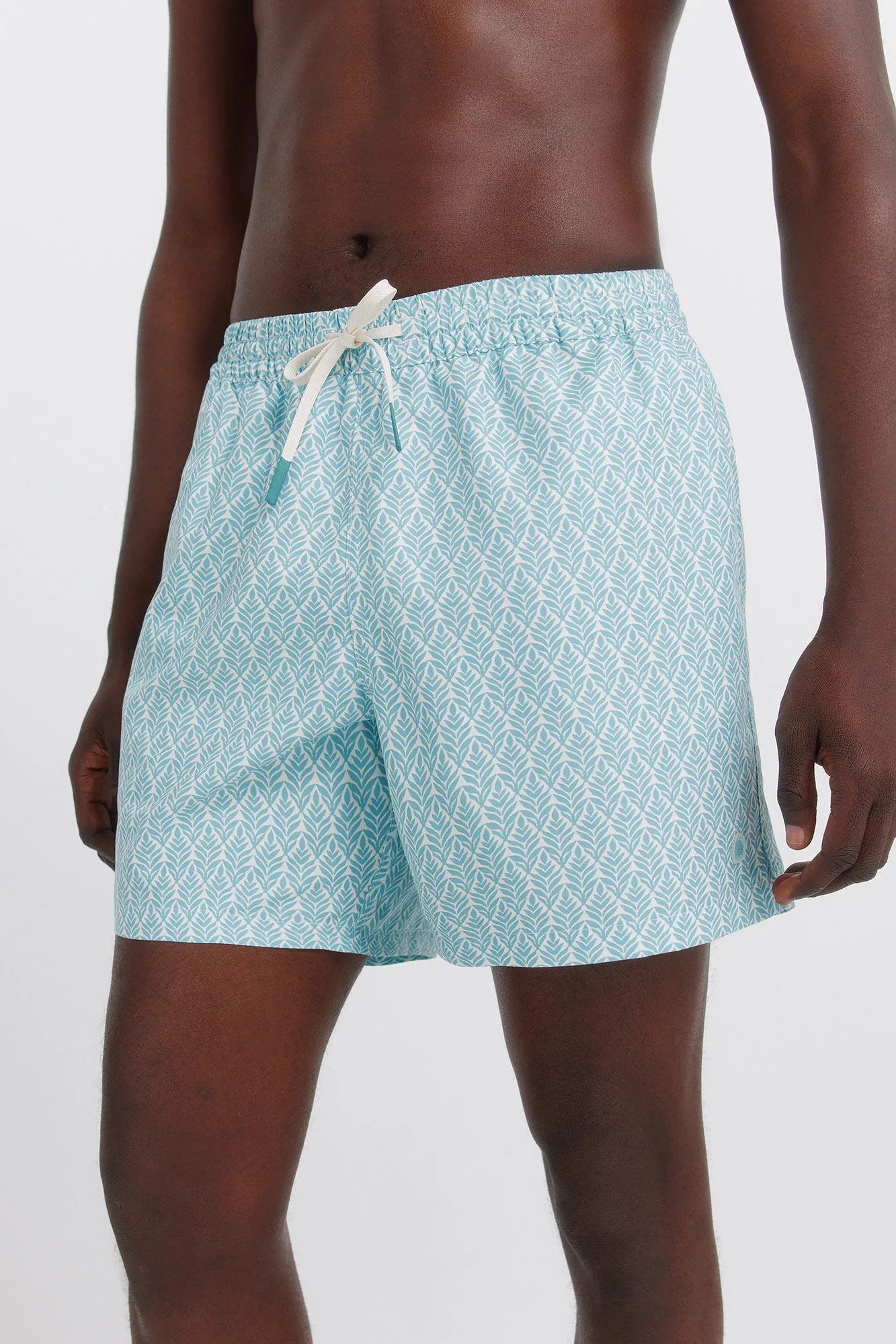 Springfield Blue Men Printed Leaf Swimwear SKU: 0593925_82 Image 02